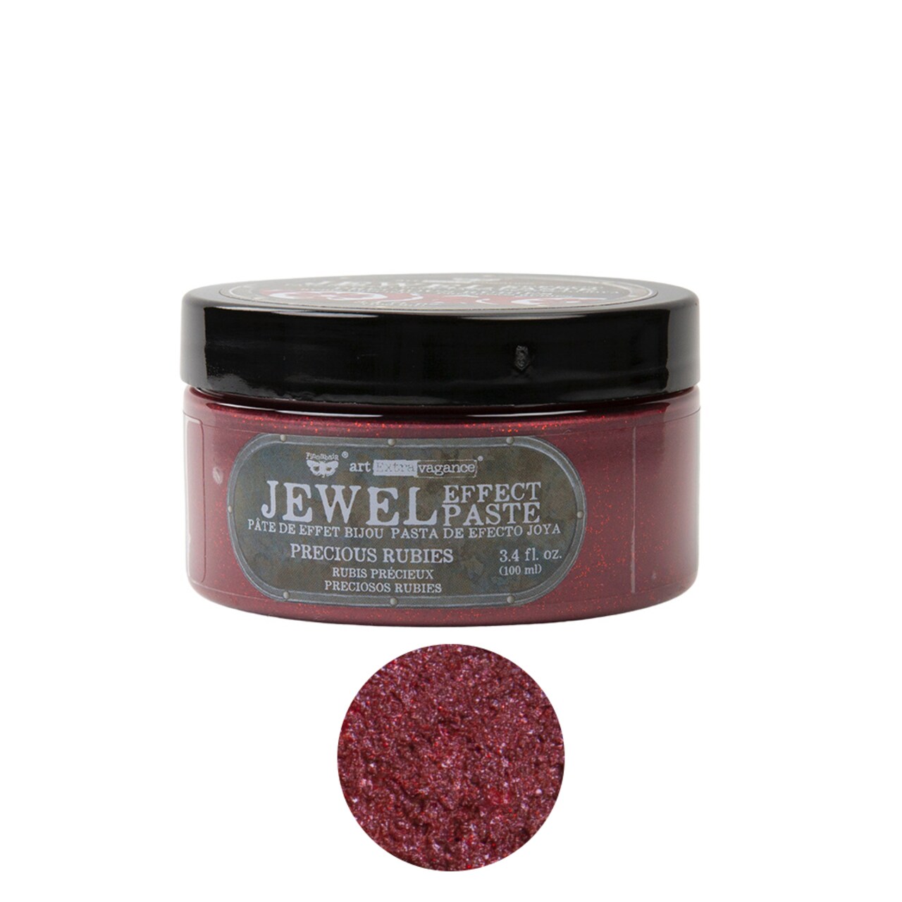 Art Extravagance - Jewel Texture Paste - Precious Rubies - 1 jar, 3.4 fl oz (100 ml)